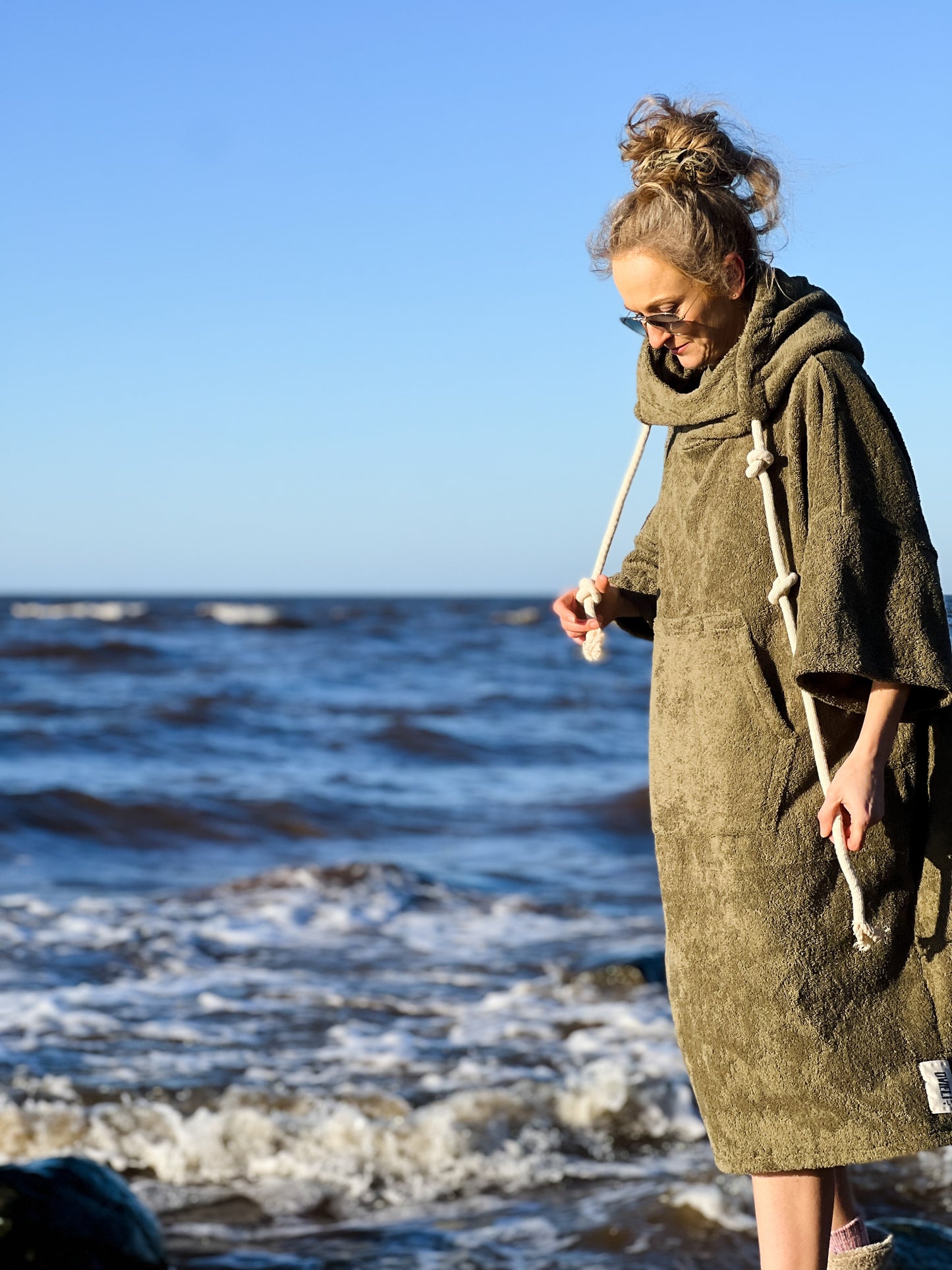 Pončo unisex - zaļš