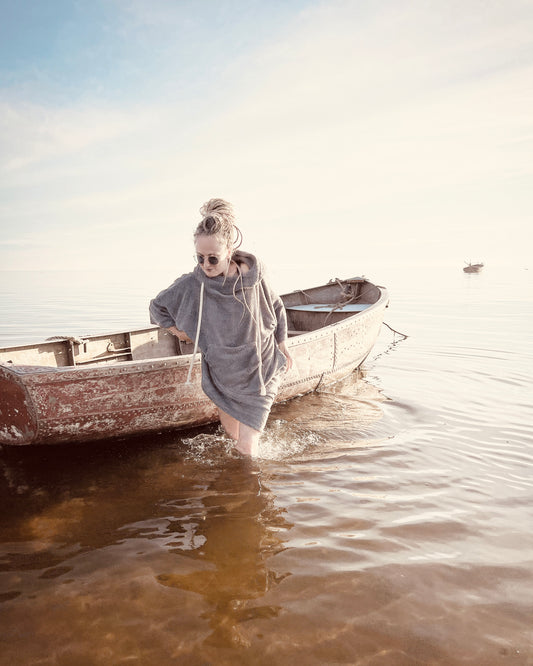 Pončo unisex - pelēks