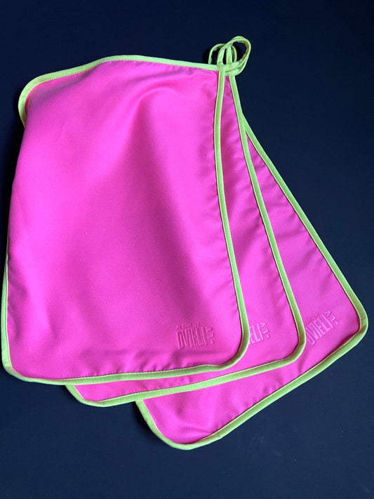 Virtuves dvielis - mikrošķiedras / rozā ar zaļu