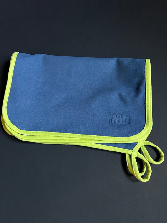 Virtuves dvielis - mikrošķiedras / zilpelēks ar zaļu