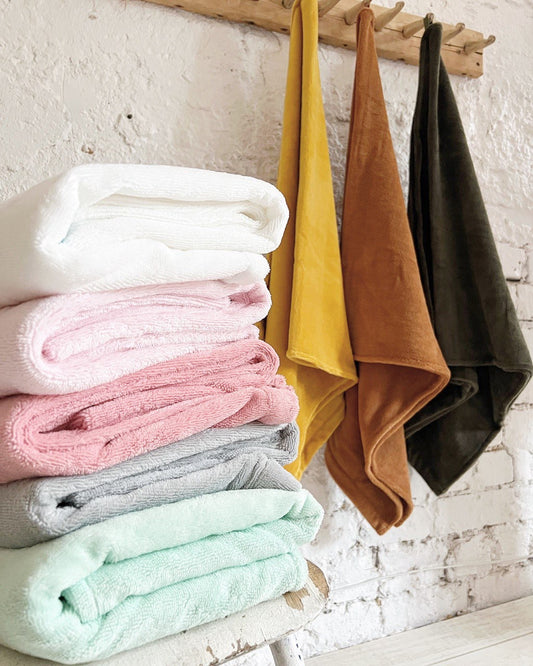 Bambusa vannas dvielis - piparmētru zaļš / 3 izmēri