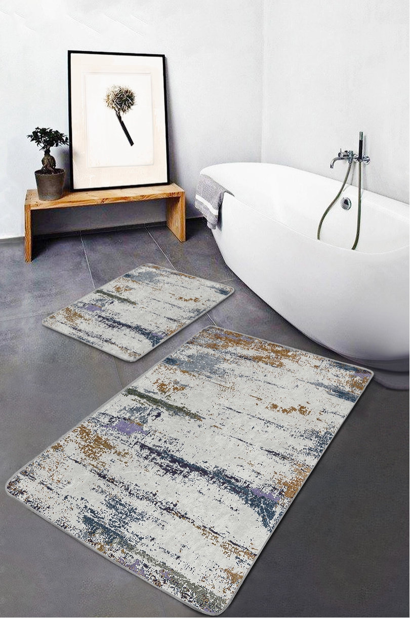 Vintage krēmkrāsas vannas istabas paklājiņš - 2 gab.