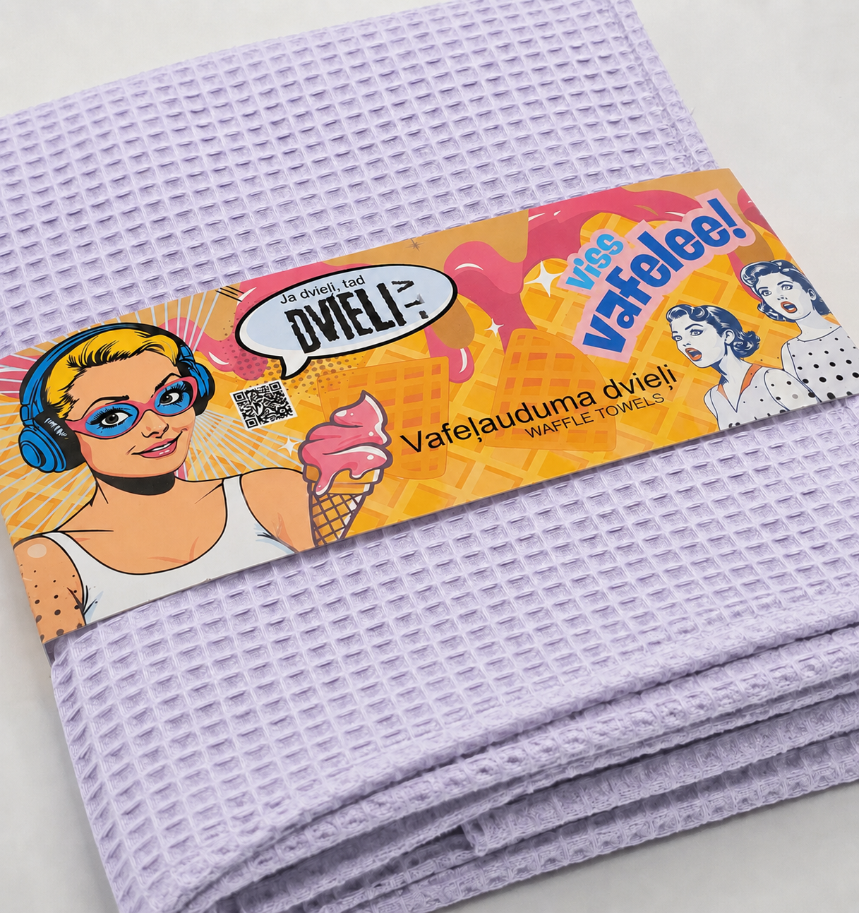 Vafeļauduma dvielis / LAVANDA