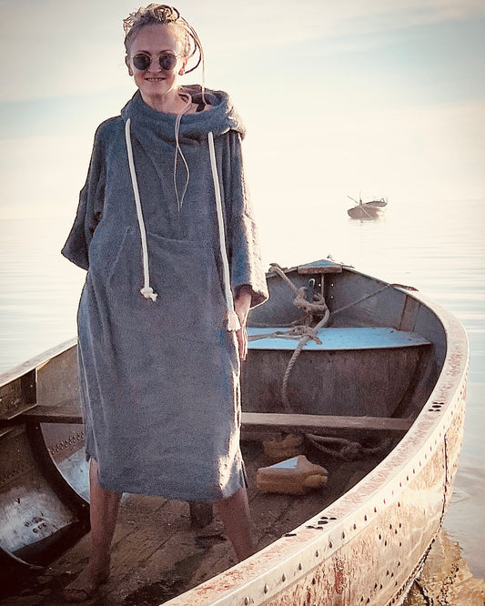 Pončo unisex - pelēks