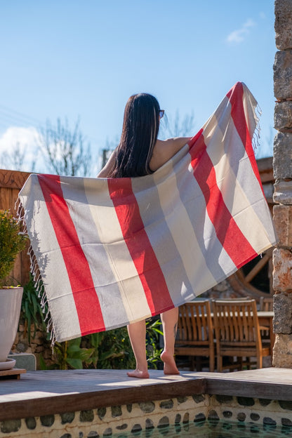 Beach Towel Apola - red/grey