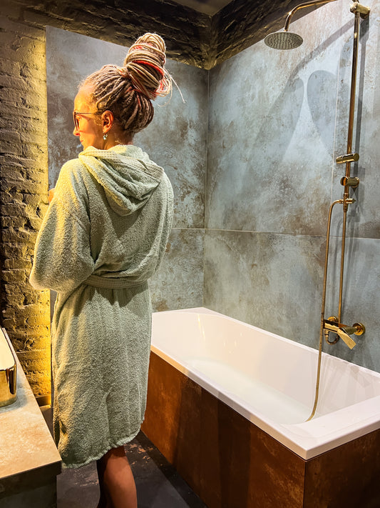 Frotē vannas halāts - ZAĻŠ