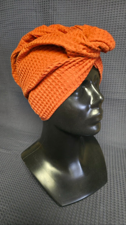 Matu dvielis Turbāns ar podziņu vafeļauduma / ķieģeļsarkans