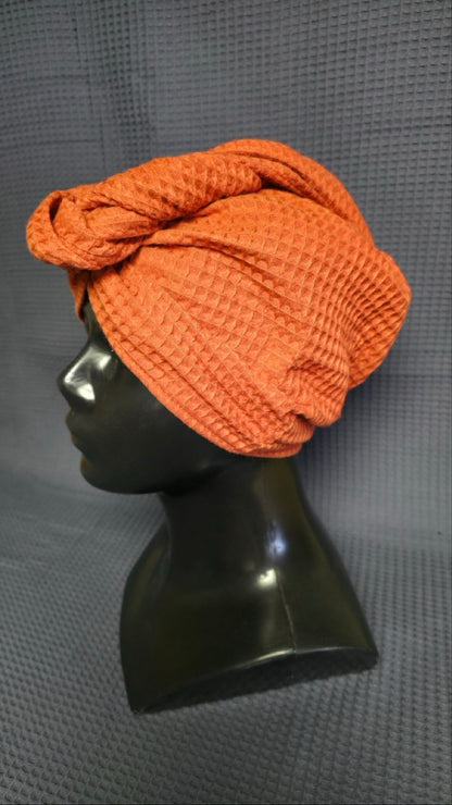 Matu dvielis Turbāns ar podziņu vafeļauduma / ķieģeļsarkans