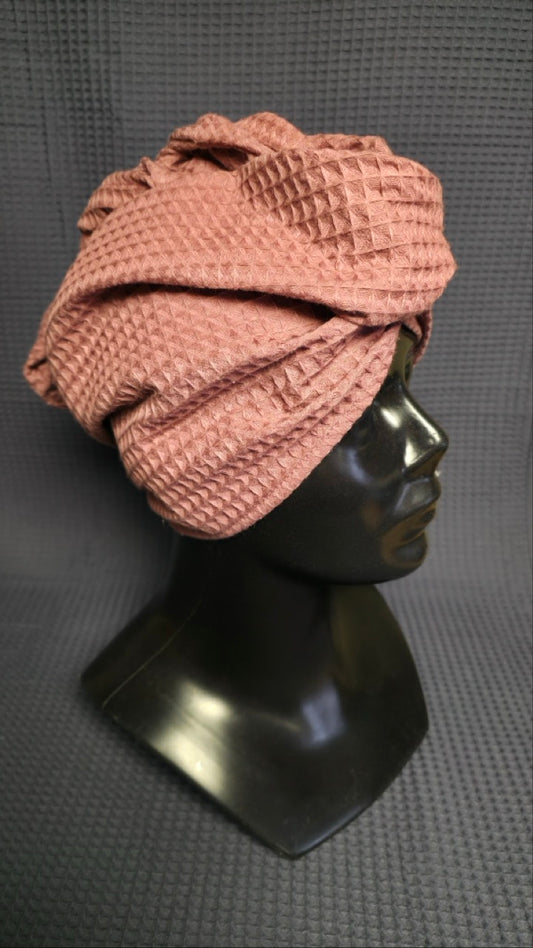 Полотенце для волос, тюрбан с пуговицами, вафельное / мятно-зеленый