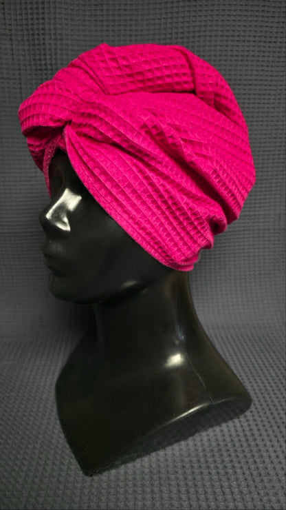 Matu dvielis Turbāns ar podziņu vafeļauduma / zaļš