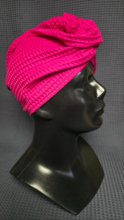 Matu dvielis Turbāns ar podziņu vafeļauduma / zaļš