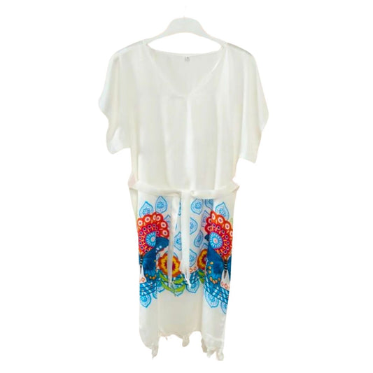 Muslīna pludmales kleita  / ziedi