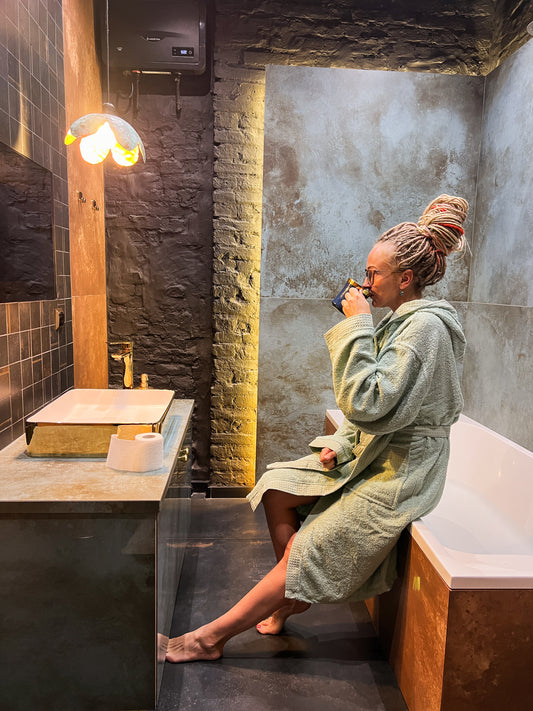 Frotē vannas halāts - DZELTENS