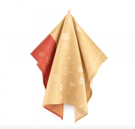 Kitchen Towel - Christmas ornament / red