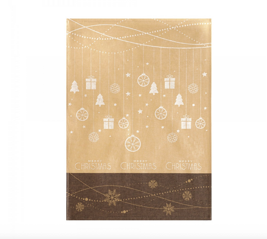 Kitchen Towel - Christmas ornament /brown