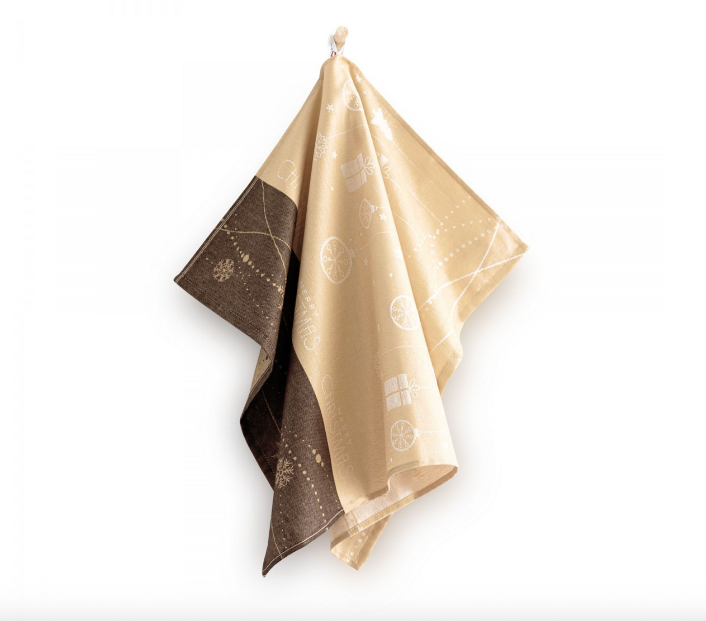 Kitchen Towel - Christmas ornament /brown