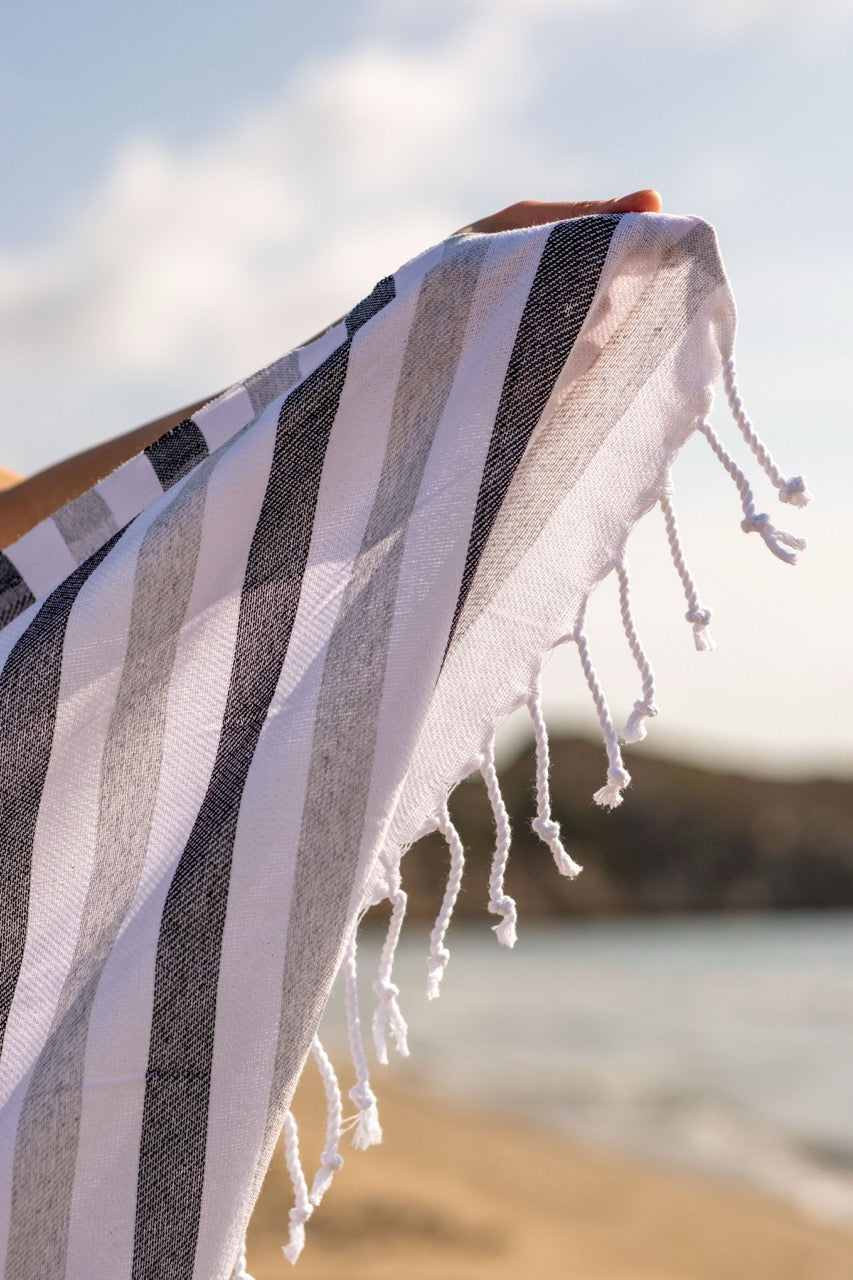 Beach Towel Afrika - grey stripes