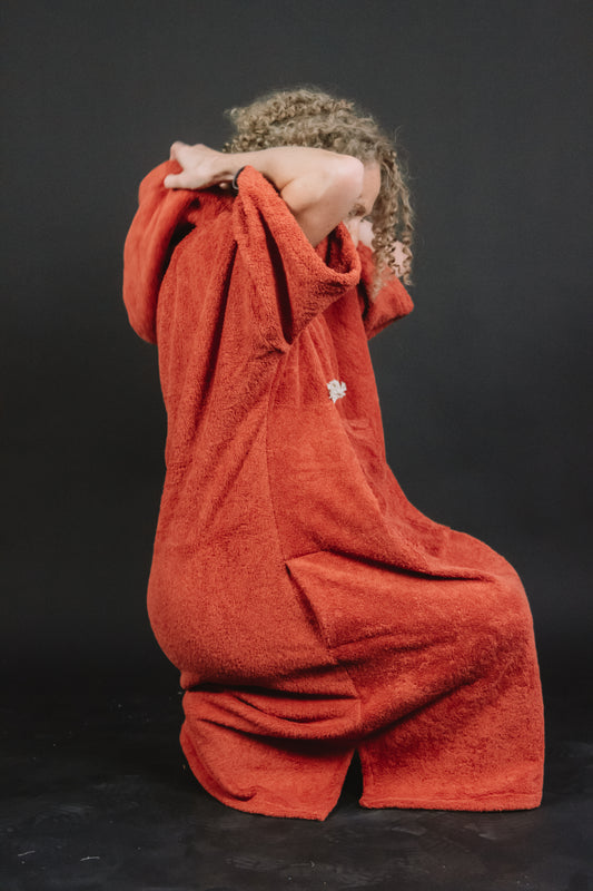 Pončo unisex - ķieģeļsarkans