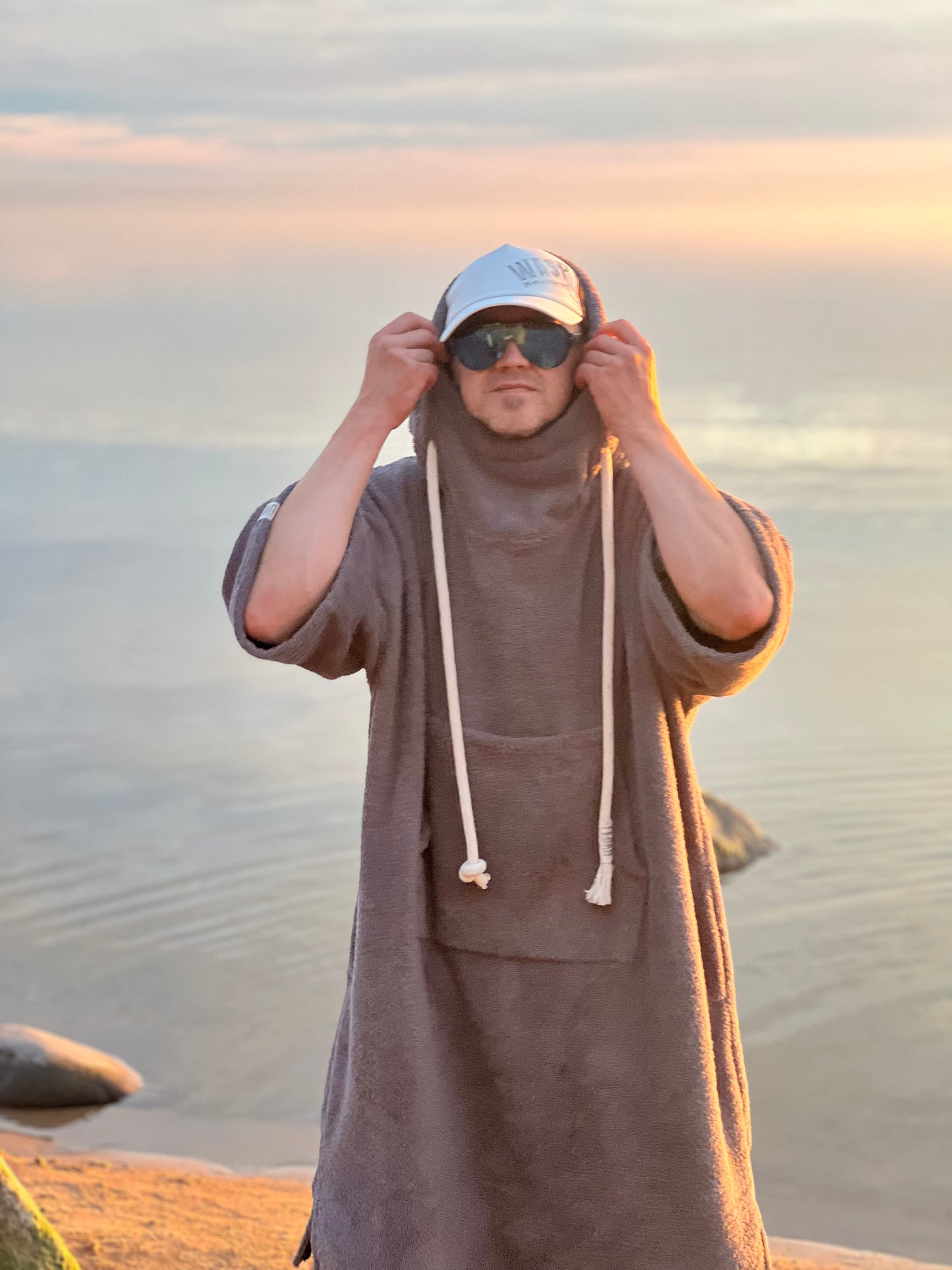 Pončo unisex - pelēks