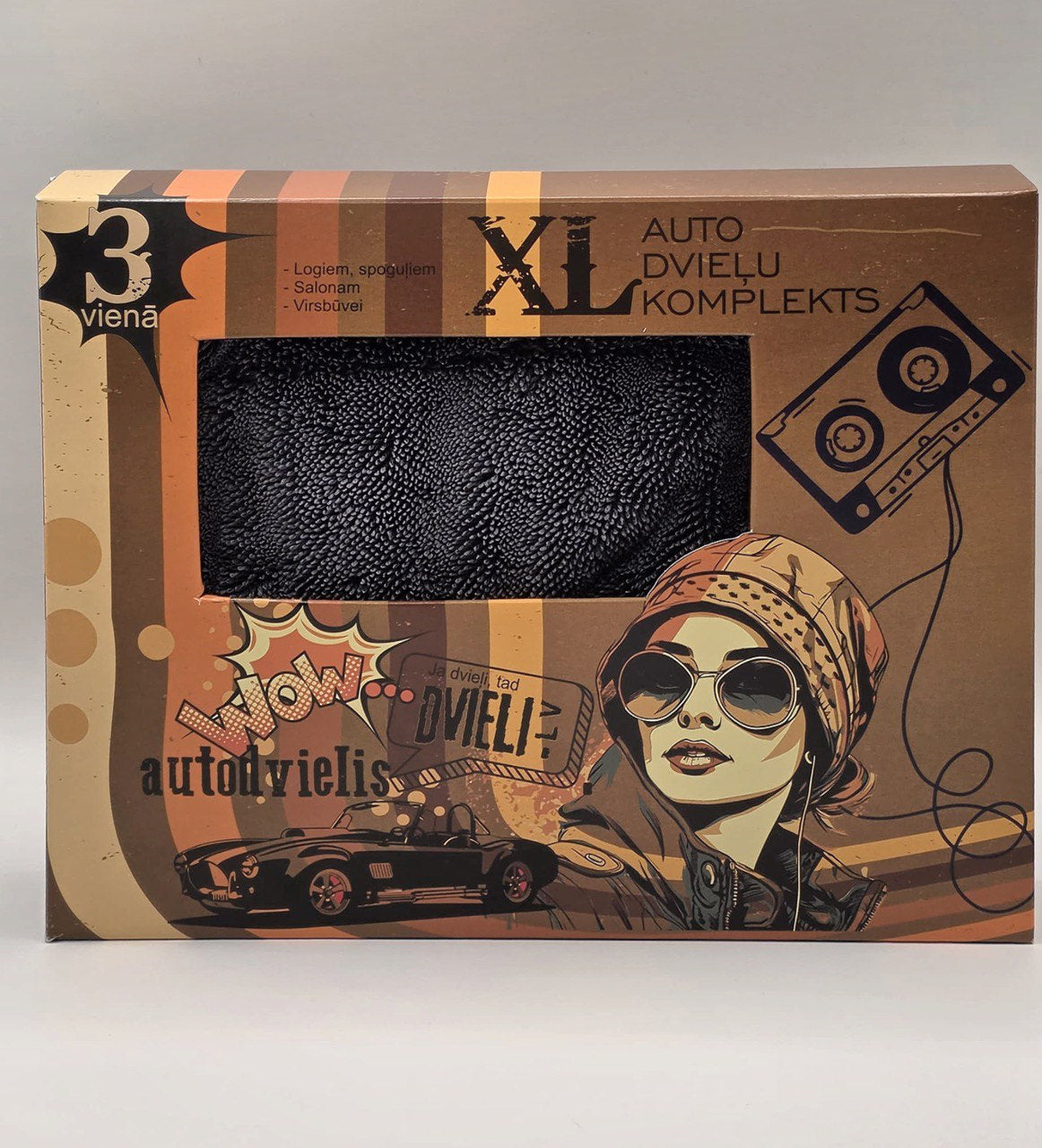 Car detailing towel set of 3 / GREY