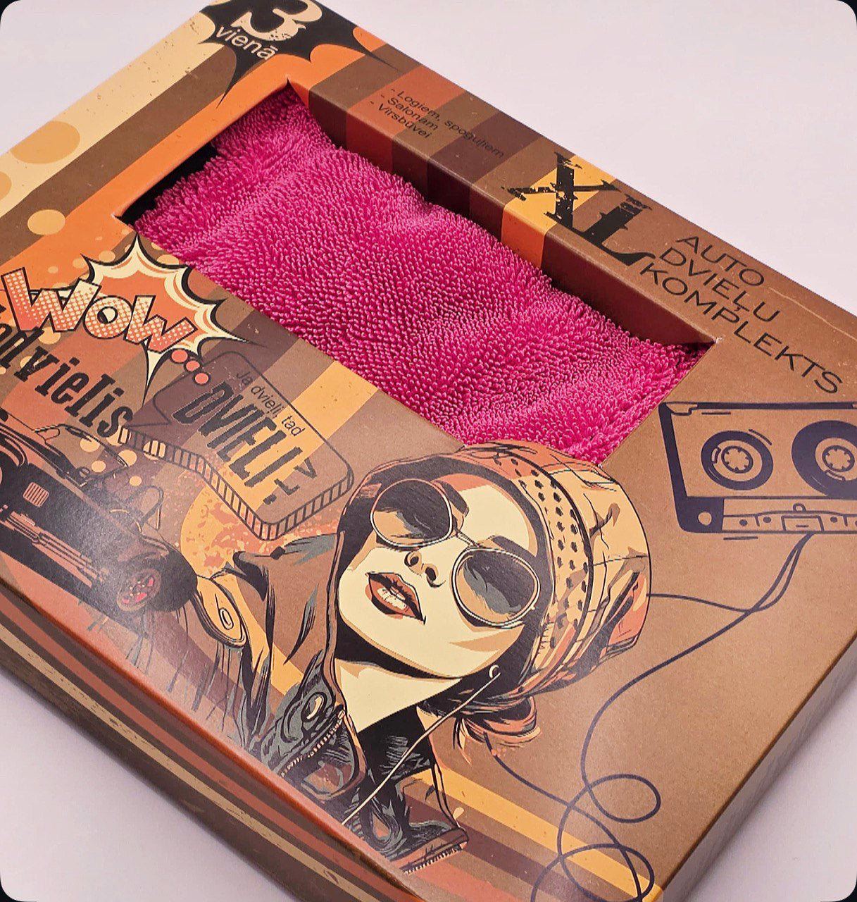 Car detailing towel set of 3 / PINK