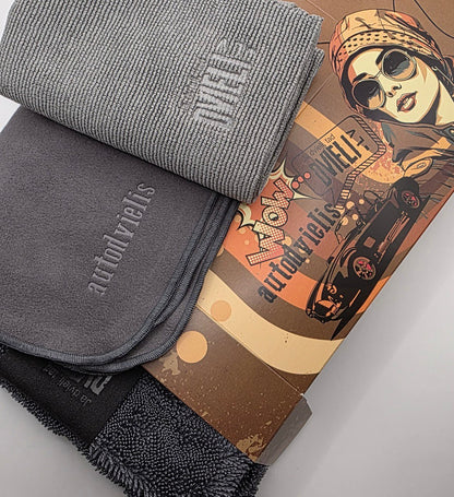 Car detailing towel set of 3 / GREEN