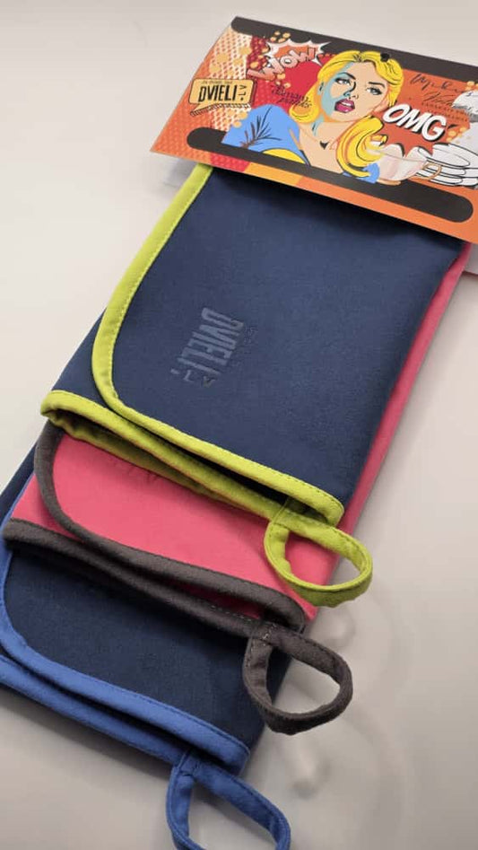 Virtuves dvieļu komplekts - zilpelēks