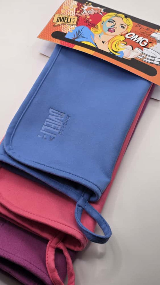 Virtuves dvieļu komplekts - zils/rozā