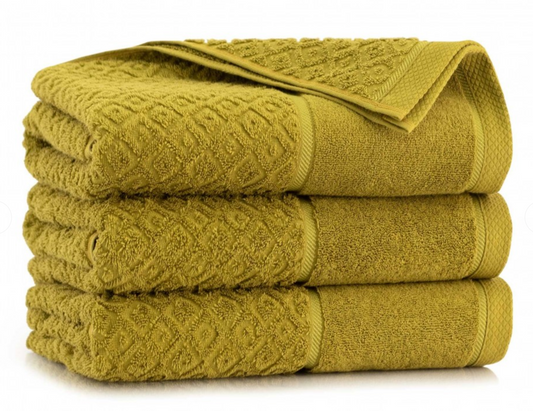 Frotē dvielis - rombi / zaļš