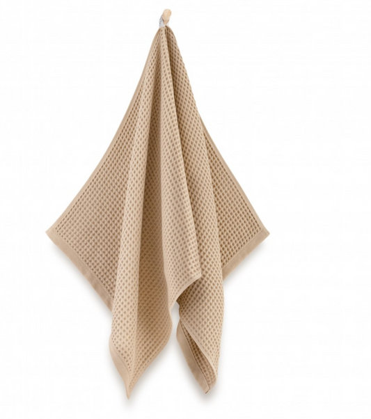 Dvielis Vafeļauduma / 2 izmēri - brūns