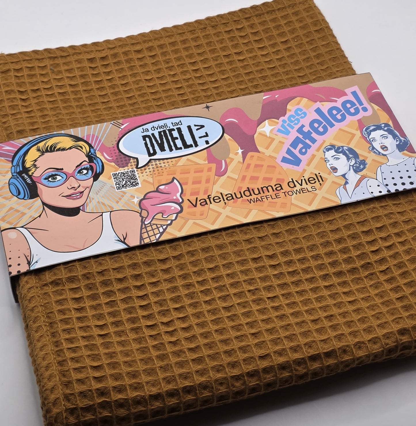 Waffle Fabric Towel  / MUSTARD