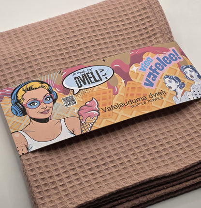 Vafeļauduma dvielis /  VECI ROZĀ