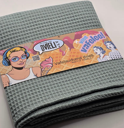 Waffle Fabric Towel  / SAGE GREEN