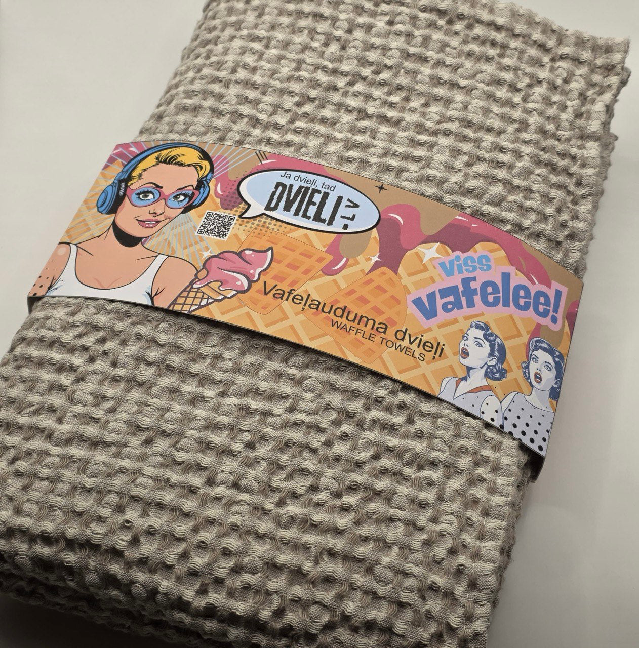 Lina pirts dvielis / 5 izmēri /  BRŪNGANS