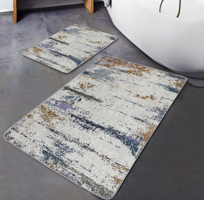 Vintage krēmkrāsas vannas istabas paklājiņš - 2 gab.