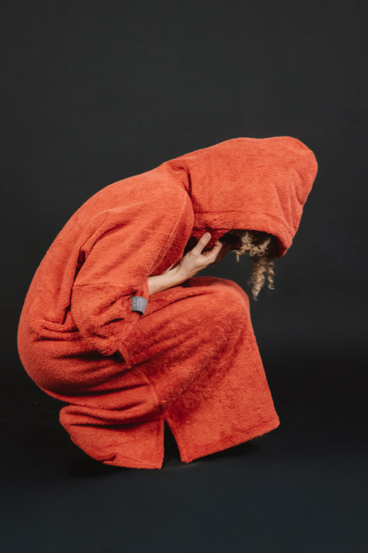 Pončo unisex - ķieģeļsarkans