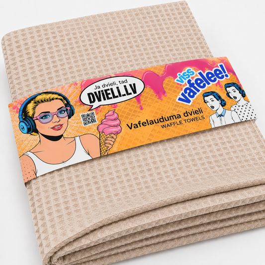 Vafeļauduma dvielis / ŠAMPANIEŠA
