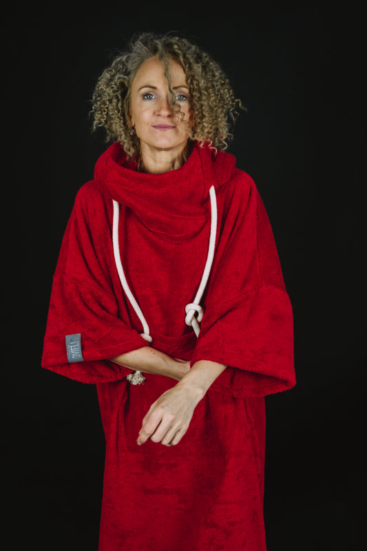 Pončo unisex - sarkans