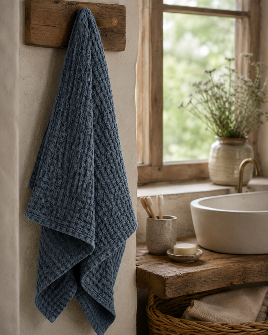 Linen Sauna Towel | SMOKEY BLUE