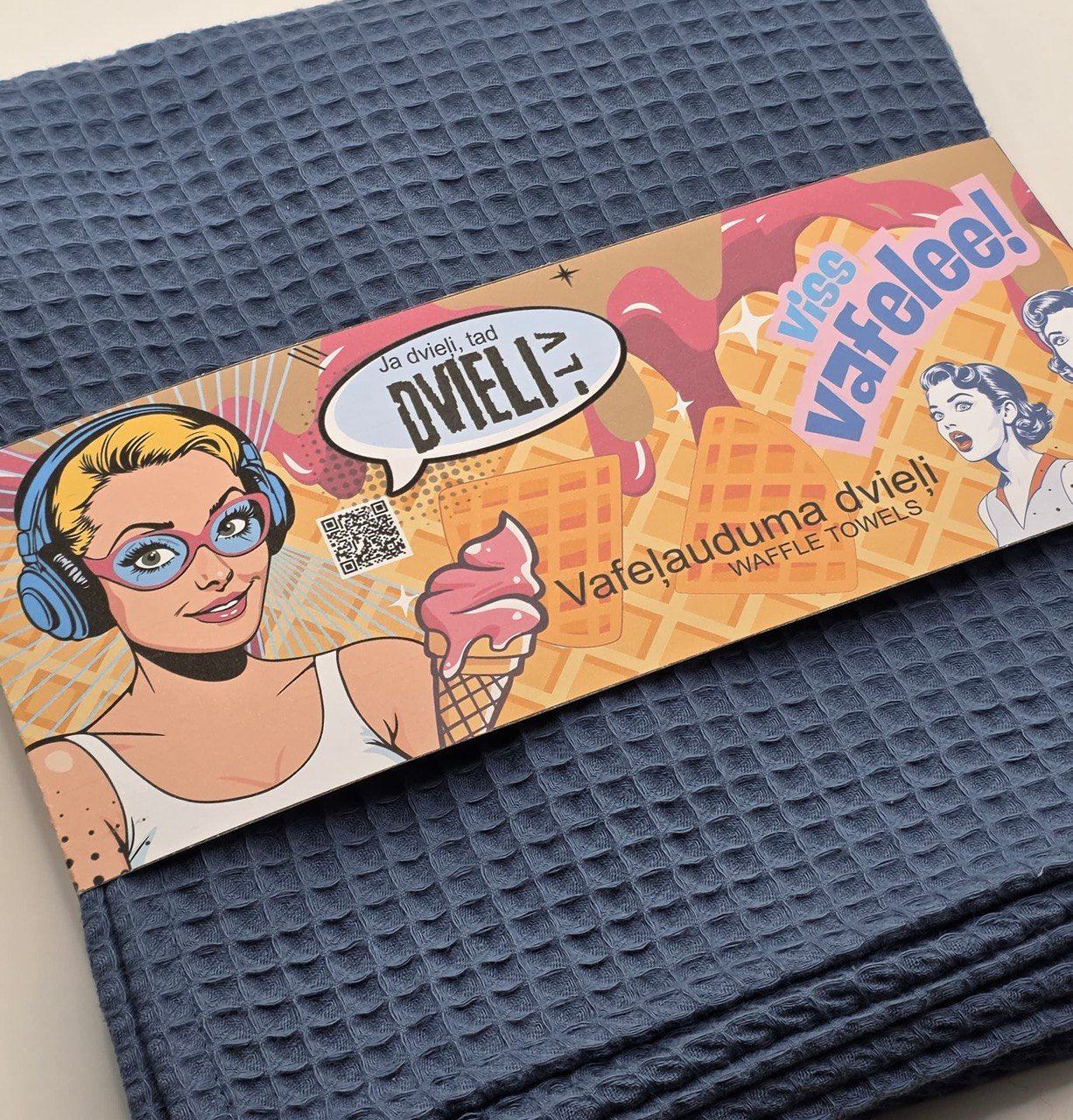 pre-order Dvielis vafeļauduma 4 izmēri / ZILPELĒKS